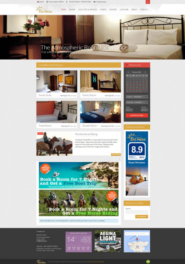 Κατασκευή Ιστοσελίδας Ξενοδοχείου Hotel Ela Mesa